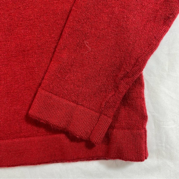 Banana Republic Merino Wool Sweater Pullover Red Wool Sweater Long Sleeve top - Picture 7 of 8